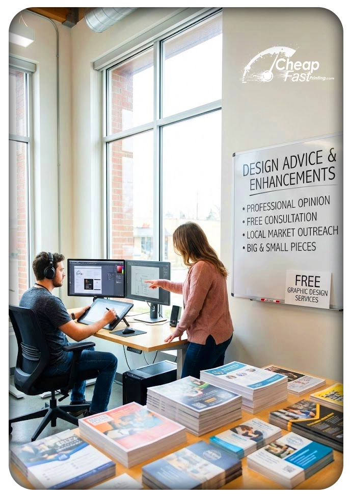Graphic Designer Working On Flyer