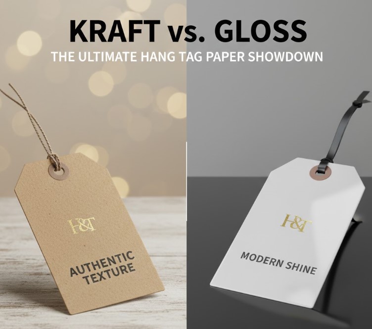 Kraft Paper Vs Glossy Hang Tags Side By Side Comparison Webp