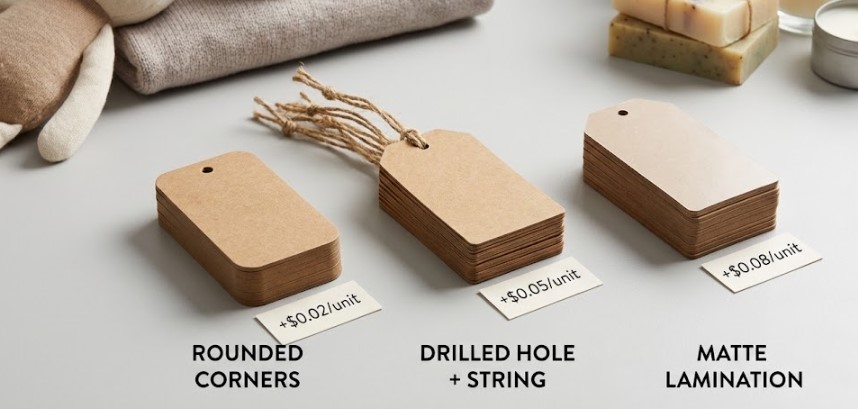 Showcasing Hang Tags In Kraft Paper Style Thickeness Difference
