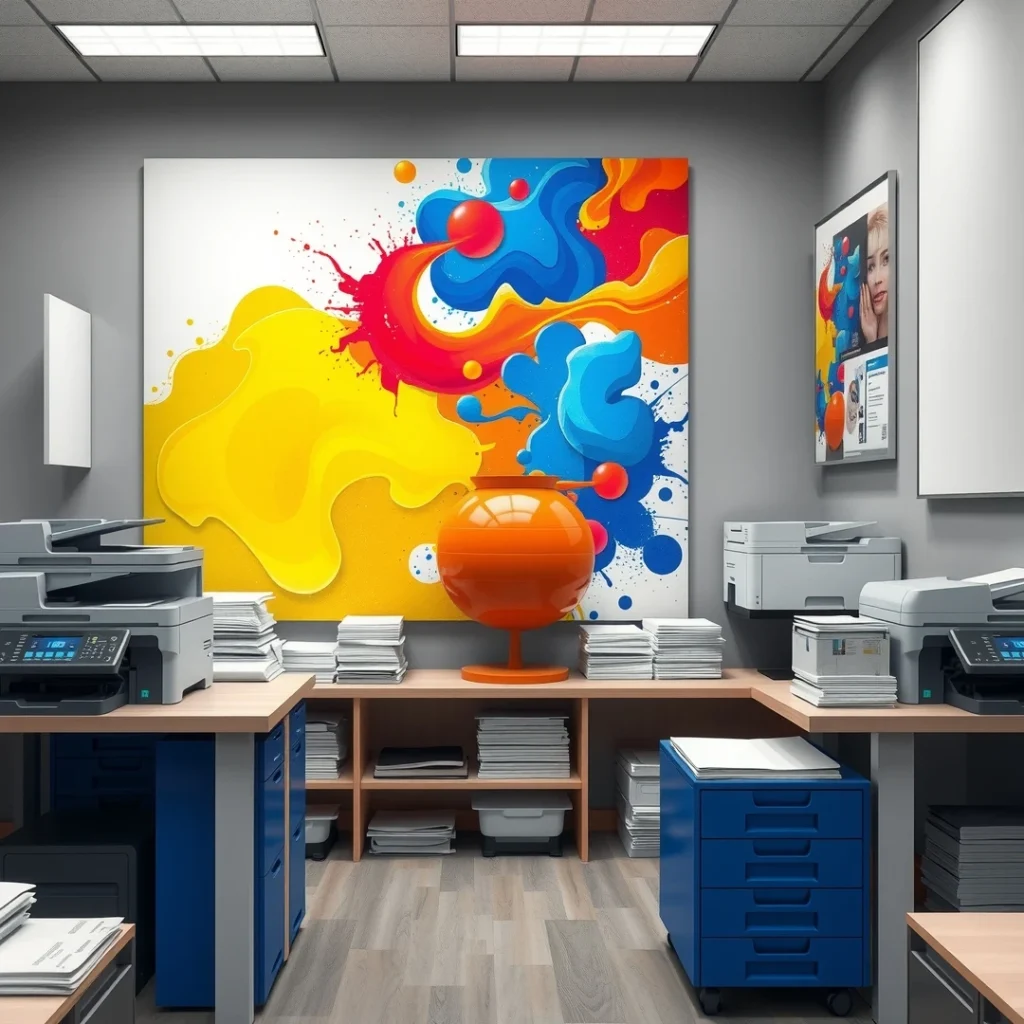 Can Print Flyers Colorful Printing Workspace Printers Square 2