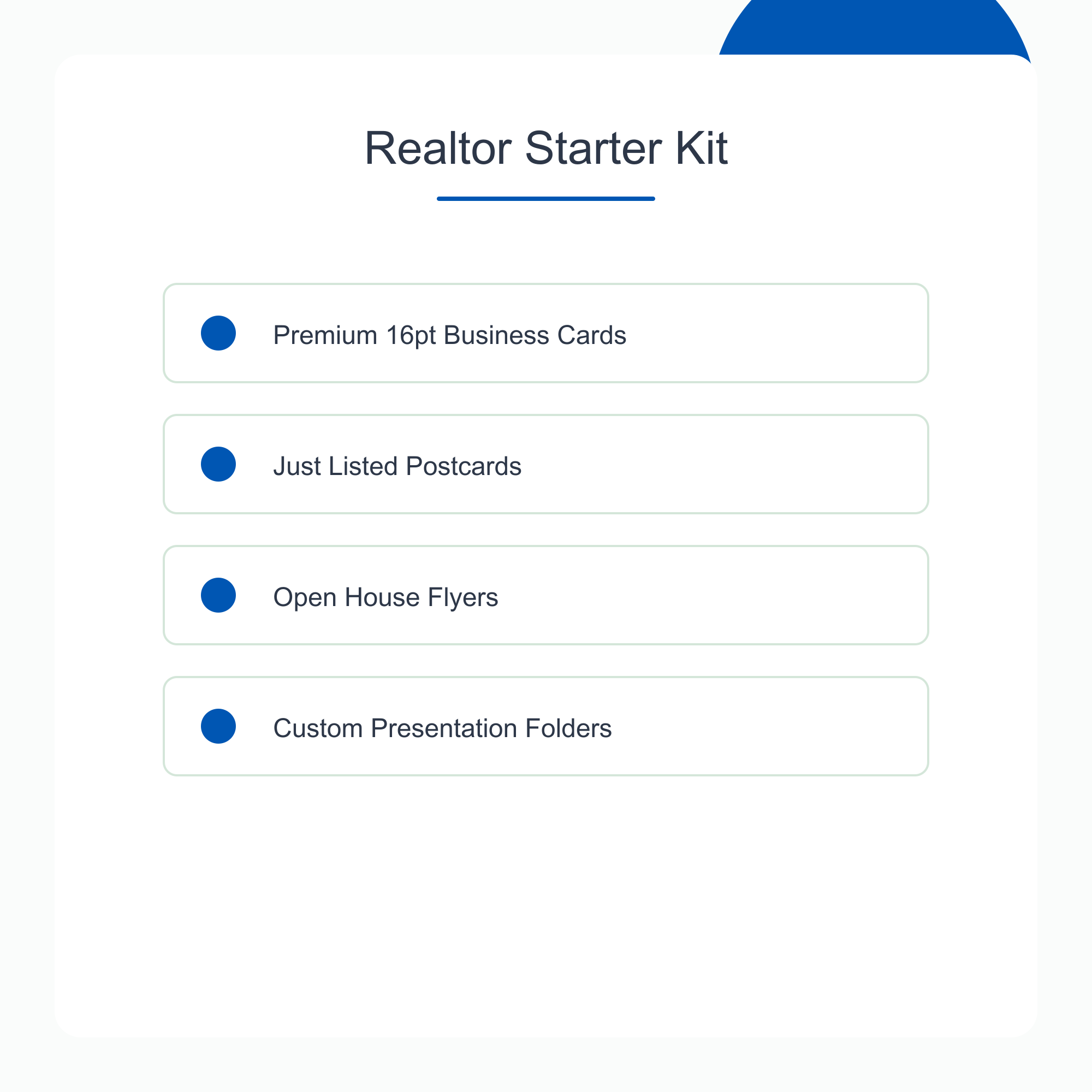 Real estate agent business card and brochure kit layout overview