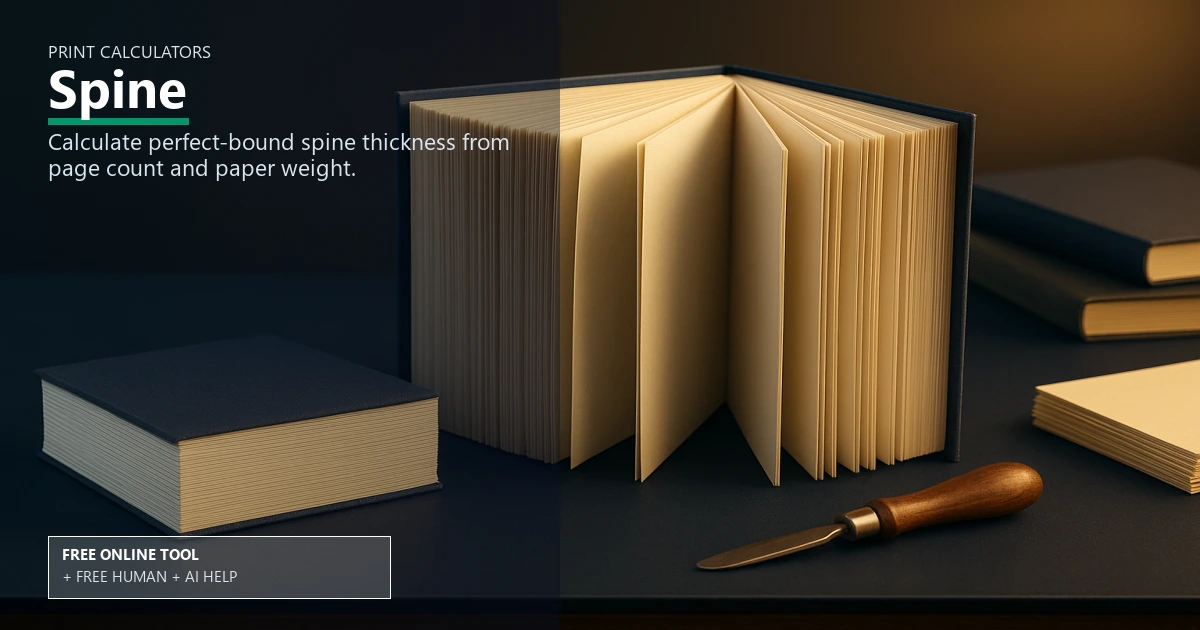 Free Booklet Spine Width Calculator