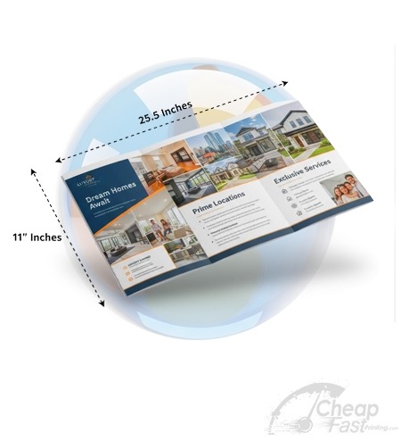 11x25 5 Trifold Heavy Duty 6 Page Restaurant Menu