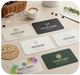 Restaurant and retail professional cards, versatile uncoated stock