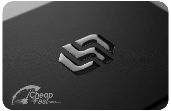 Spot UV finish detail showing raised glossy accents on premium matte stock