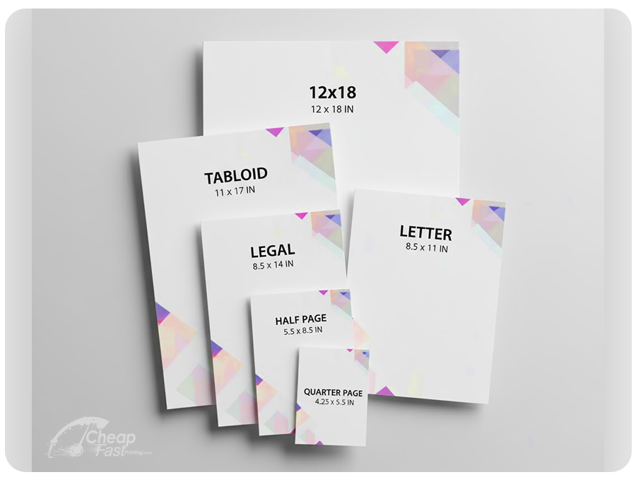 Available sizes for cheap document printing