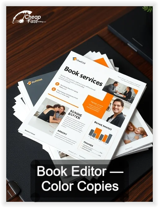 Book Editor business card design sample