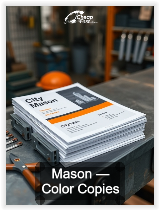 Mason business card design sample
