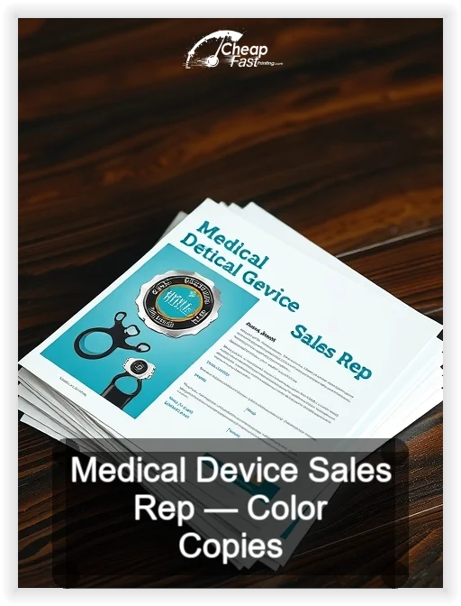 Medical Device Sales Rep business card design sample