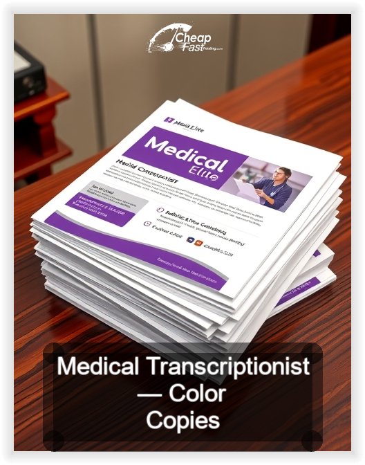 Medical Transcriptionist business card design sample