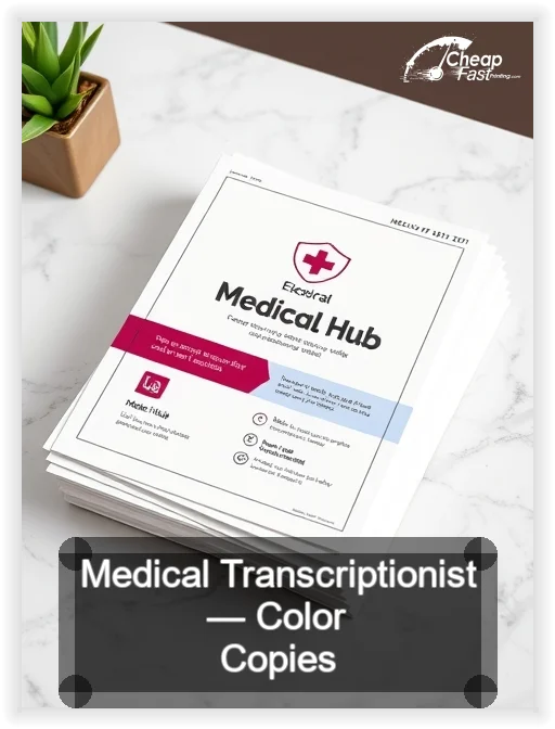 Medical Transcriptionist business card design sample