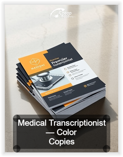 Medical Transcriptionist business card design sample