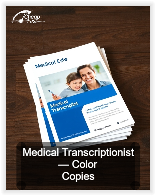 Medical Transcriptionist business card design sample