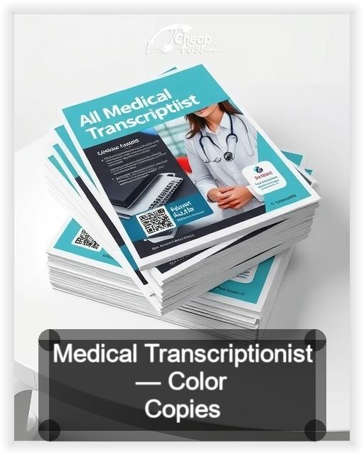 Medical Transcriptionist business card design sample