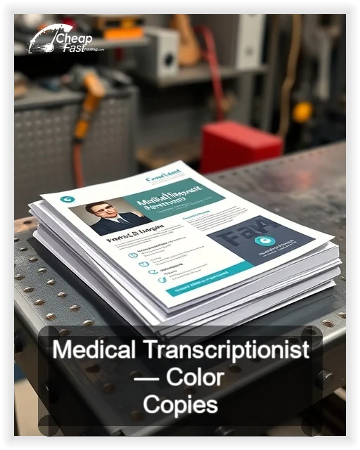 Medical Transcriptionist business card design sample