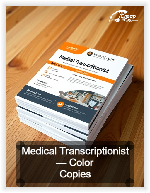 Medical Transcriptionist business card design sample