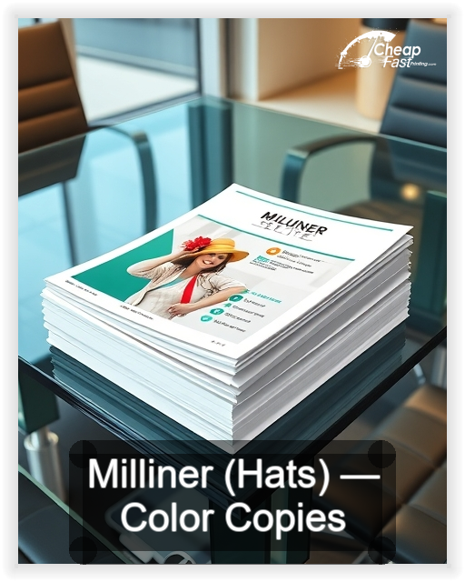 Milliner Hats business card design sample