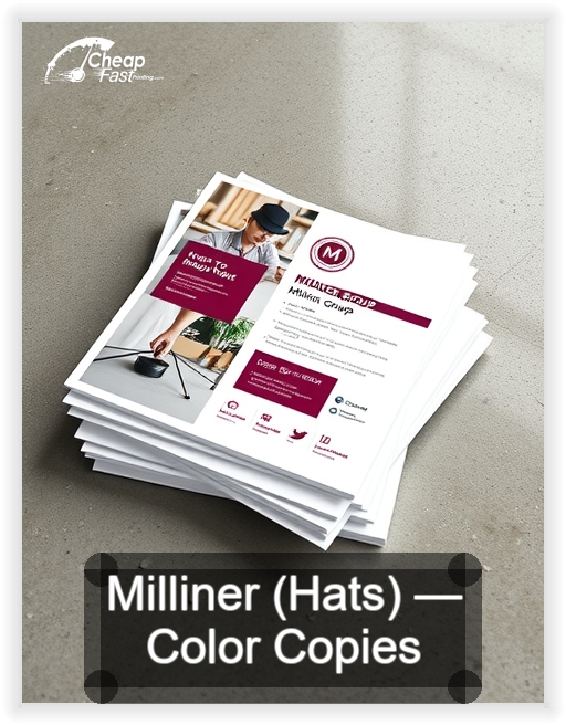 Milliner Hats business card design sample