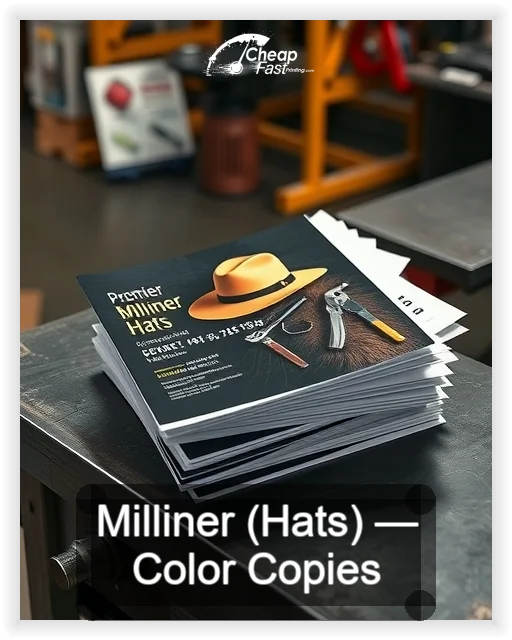 Milliner Hats business card design sample