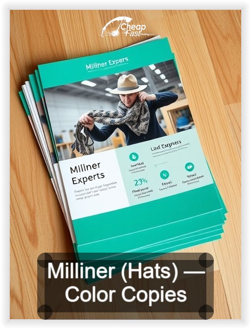 Milliner Hats business card design sample