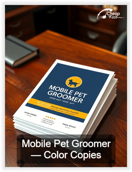 Mobile Pet Groomer business card design sample