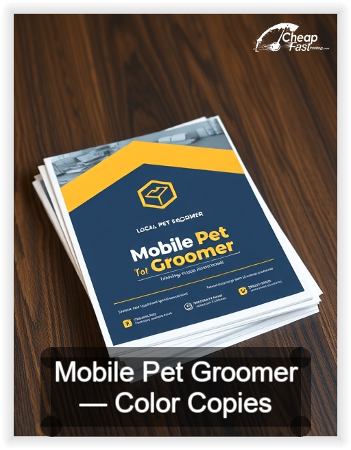 Mobile Pet Groomer business card design sample