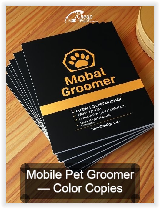 Mobile Pet Groomer business card design sample