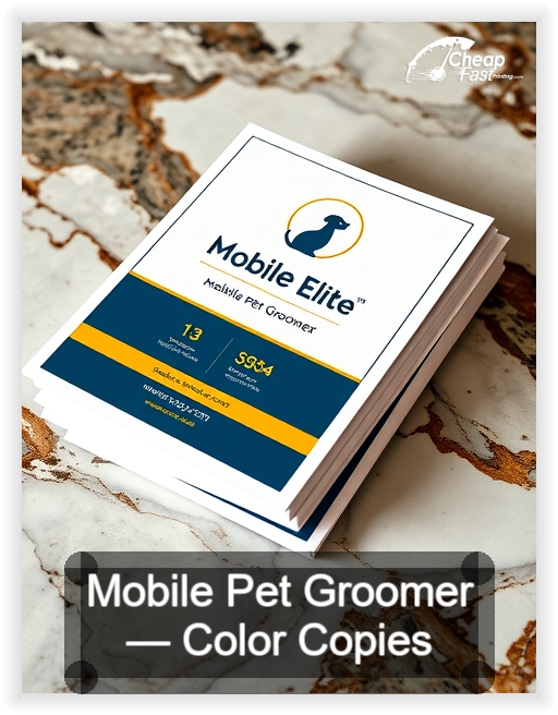 Mobile Pet Groomer business card design sample