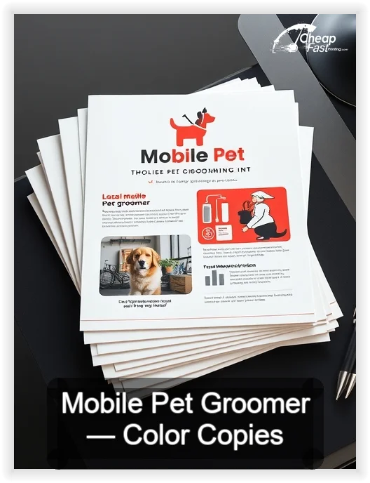 Mobile Pet Groomer business card design sample