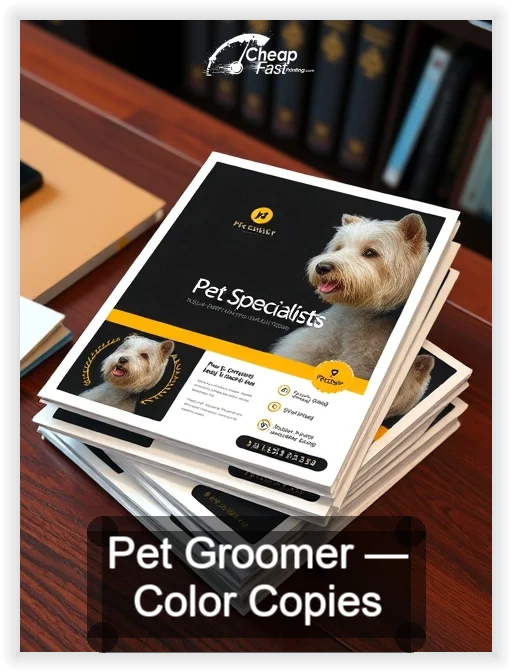 Pet Groomer business card design sample