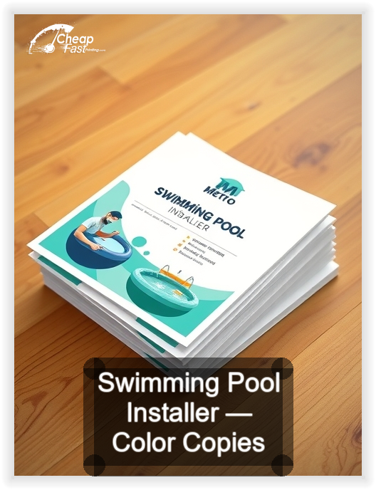 Swimming Pool Installer business card design sample