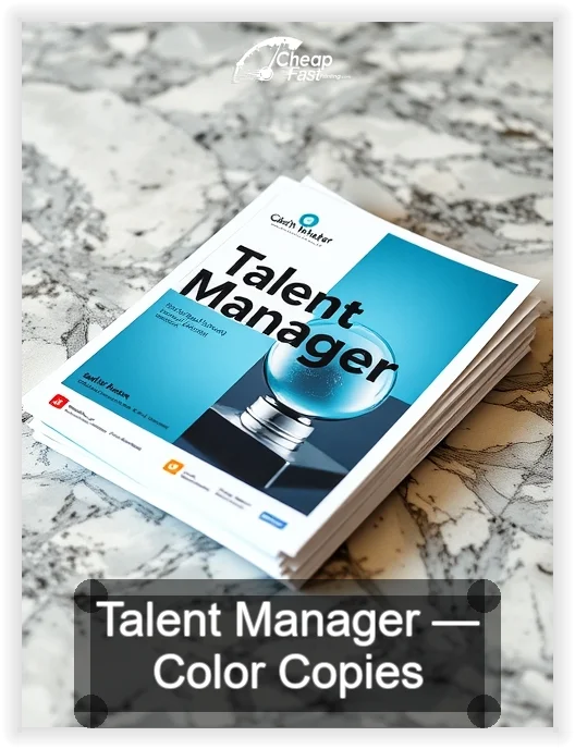 Talent Manager business card design sample
