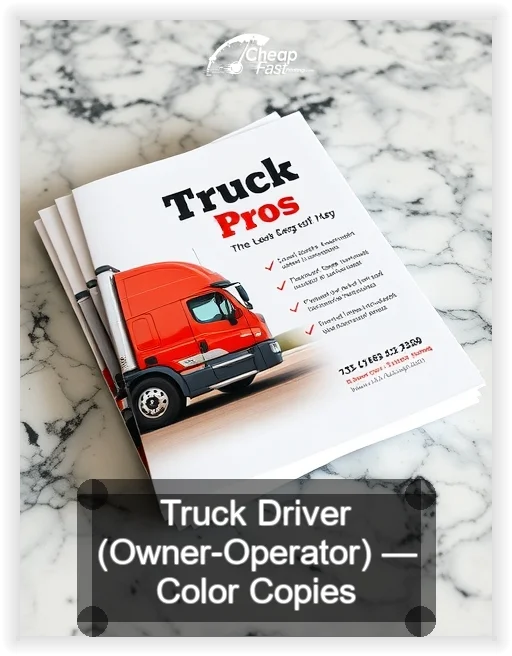 Truck Driver Owner Operator business card design sample