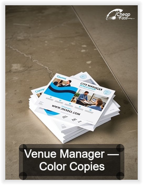 Venue Manager business card design sample