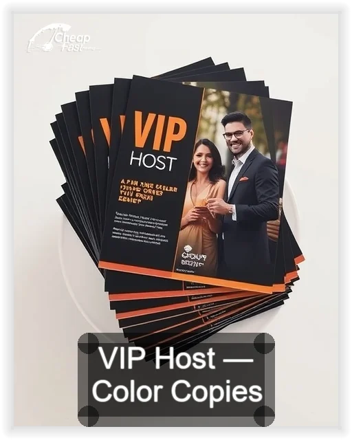 Vip Host business card design sample
