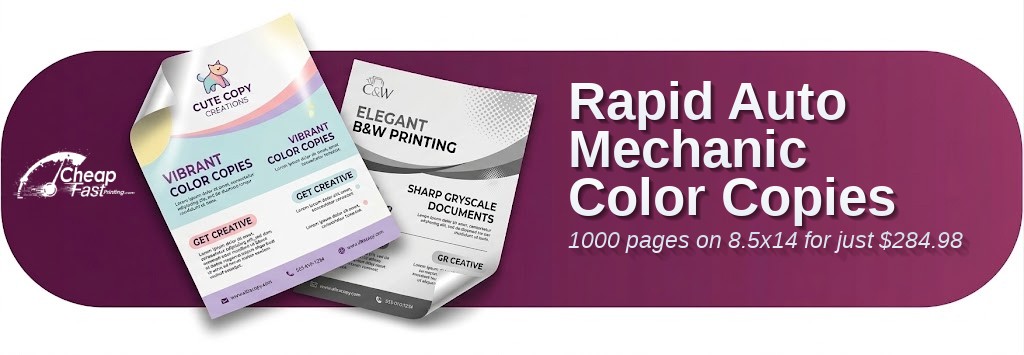 1000 Rapid 8.5x14 60lb Text Auto Mechanic Color Copies