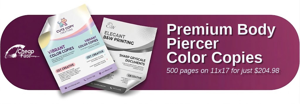 500 Premium 11x17 60lb Text Body Piercer Color Copies