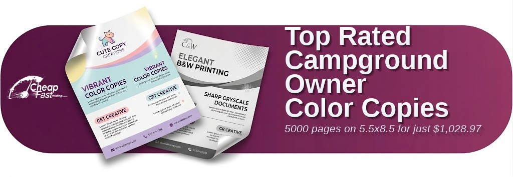 5000 Top Rated 5.5x8.5 100lb Cover Campground Owner Color Copies