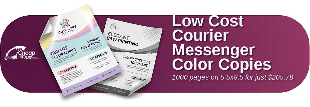 1000 Low Cost 5.5x8.5 100lb Cover Courier Messenger Color Copies