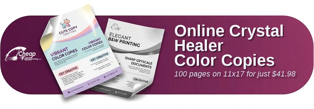 100 Online 11x17 20lb Bond Crystal Healer Color Copies