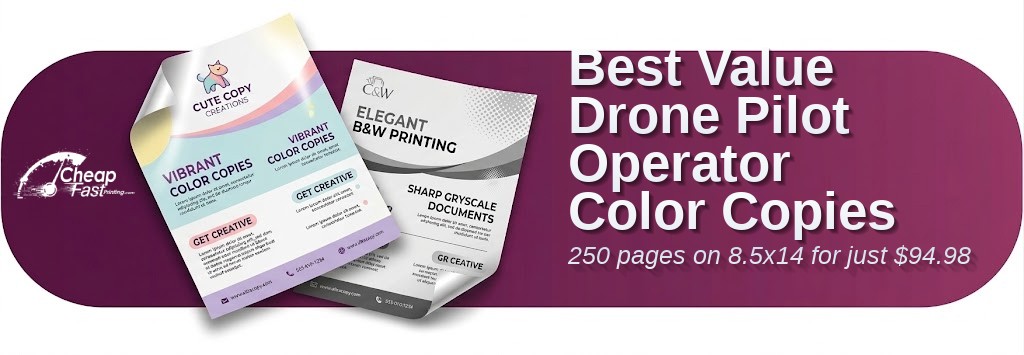 250 Best Value 8.5x14 28lb Bond Drone Pilot Operator Color Copies
