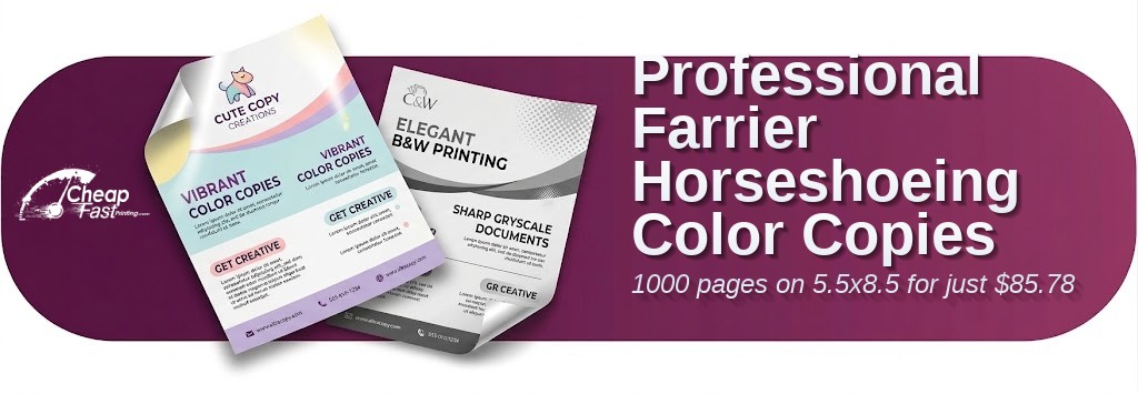 1000 Professional 5.5x8.5 28lb Bond Farrier Horseshoeing Color Copies
