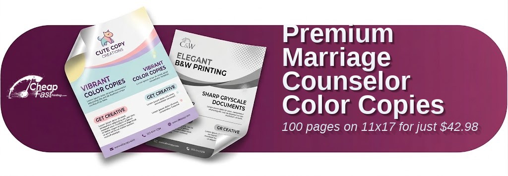100 Premium 11x17 28lb Bond Marriage Counselor Color Copies
