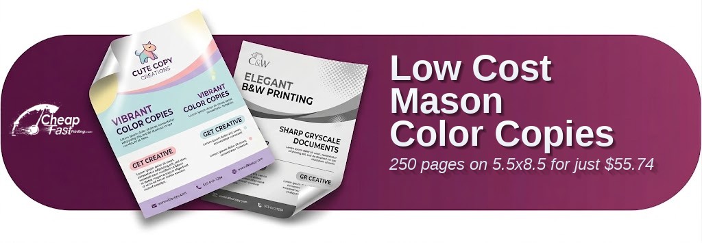 250 Low Cost 5.5x8.5 80lb Cover Mason Color Copies