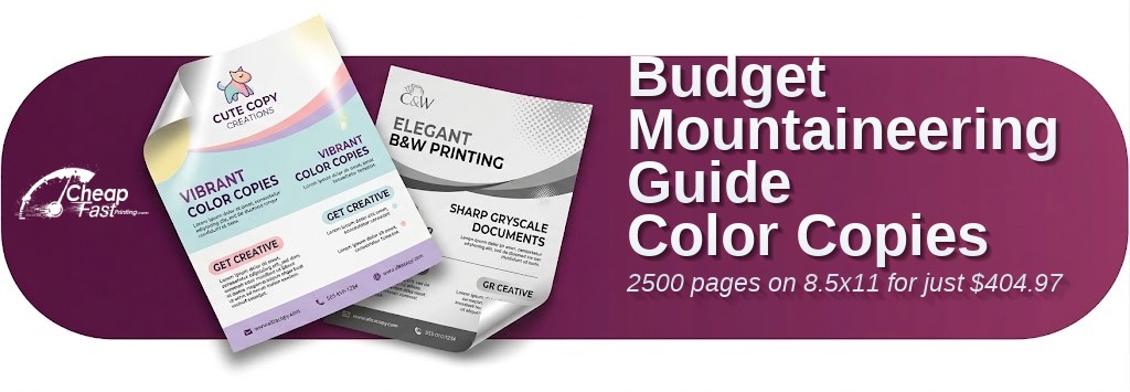 2500 Budget 8.5x11 80lb Text Mountaineering Guide Color Copies