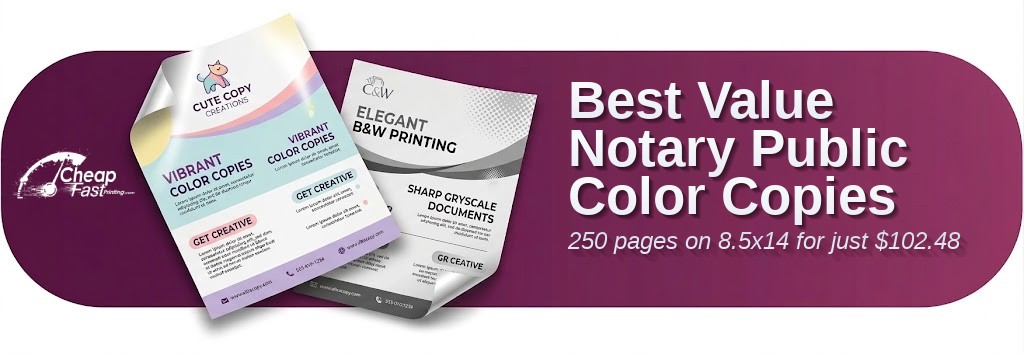 250 Best Value 8.5x14 70lb Text Notary Public Color Copies