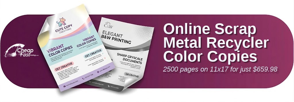 2500 Online 11x17 28lb Bond Scrap Metal Recycler Color Copies