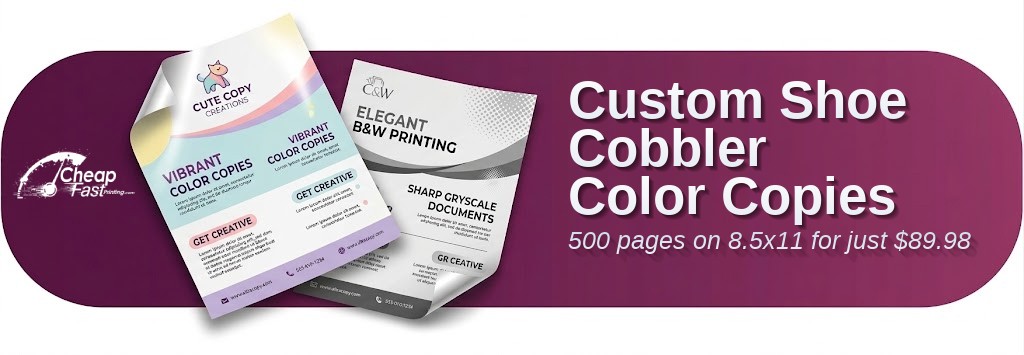 500 Custom 8.5x11 28lb Bond Shoe Cobbler Color Copies