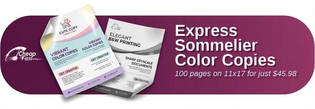 100 Express 11x17 60lb Text Sommelier Color Copies