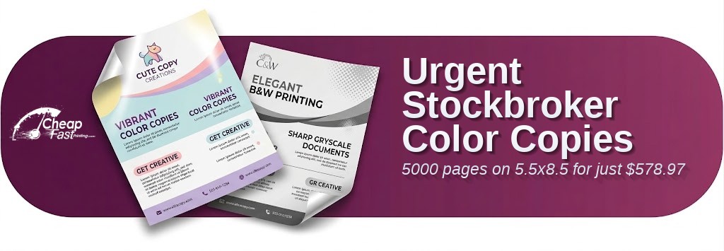 5000 Urgent 5.5x8.5 60lb Text Stockbroker Color Copies